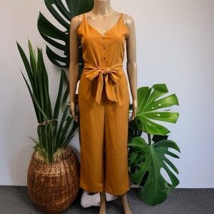 Anthropologie Pepaloves Terracotta Wide Leg Cropped Jumpsuit SEE DESCRIPTION